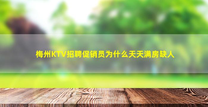 梅州KTV招聘促销员为什么天天满房缺人